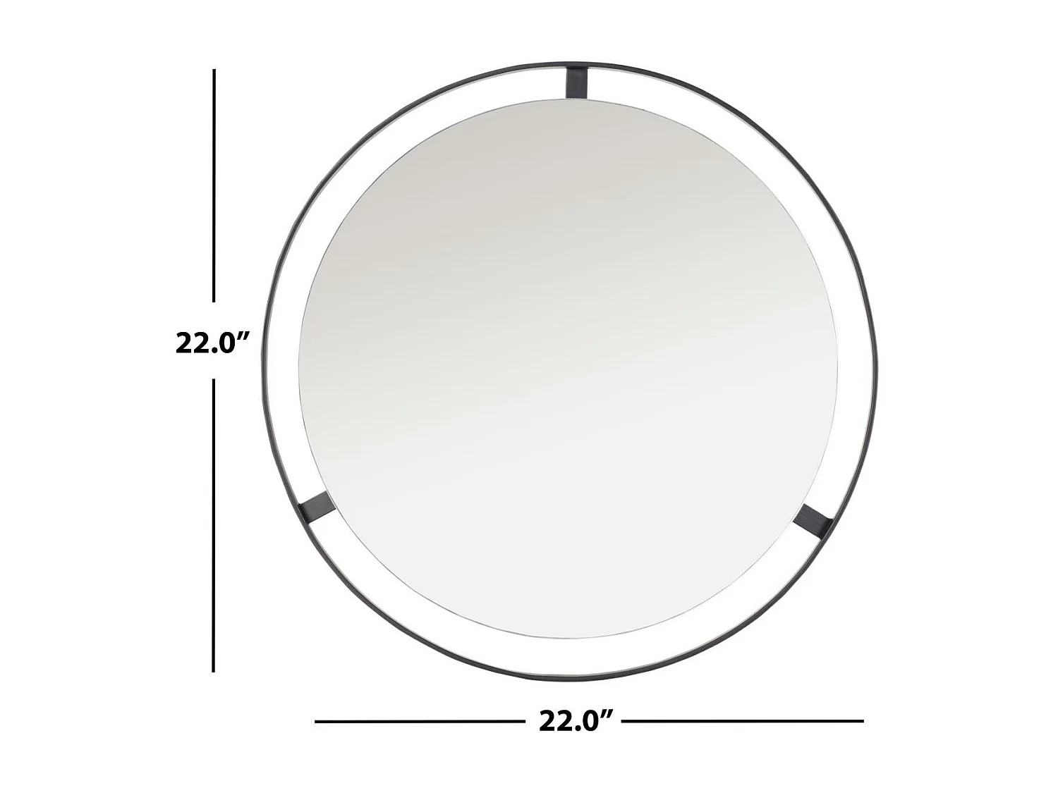 Miroir Noir mat 68.58 X 66.04 X 7.62 cm - Ouida