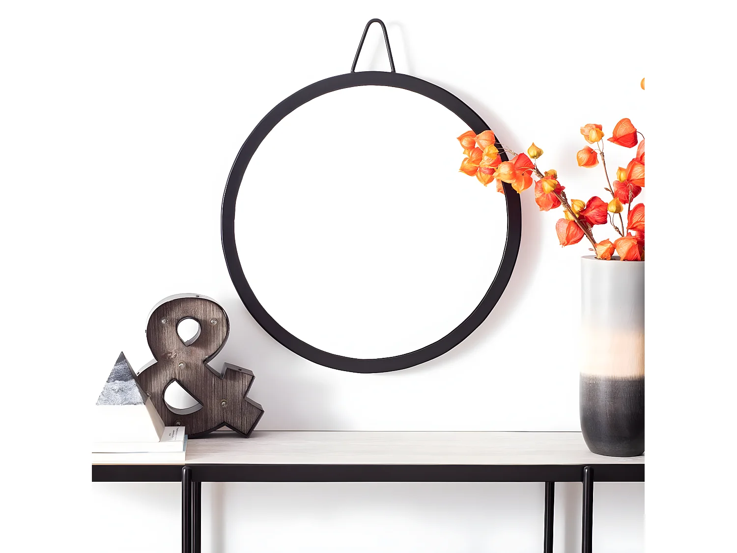 Miroir Noir mat 63.5 X 60.96 X 10.16 cm - Flonnie