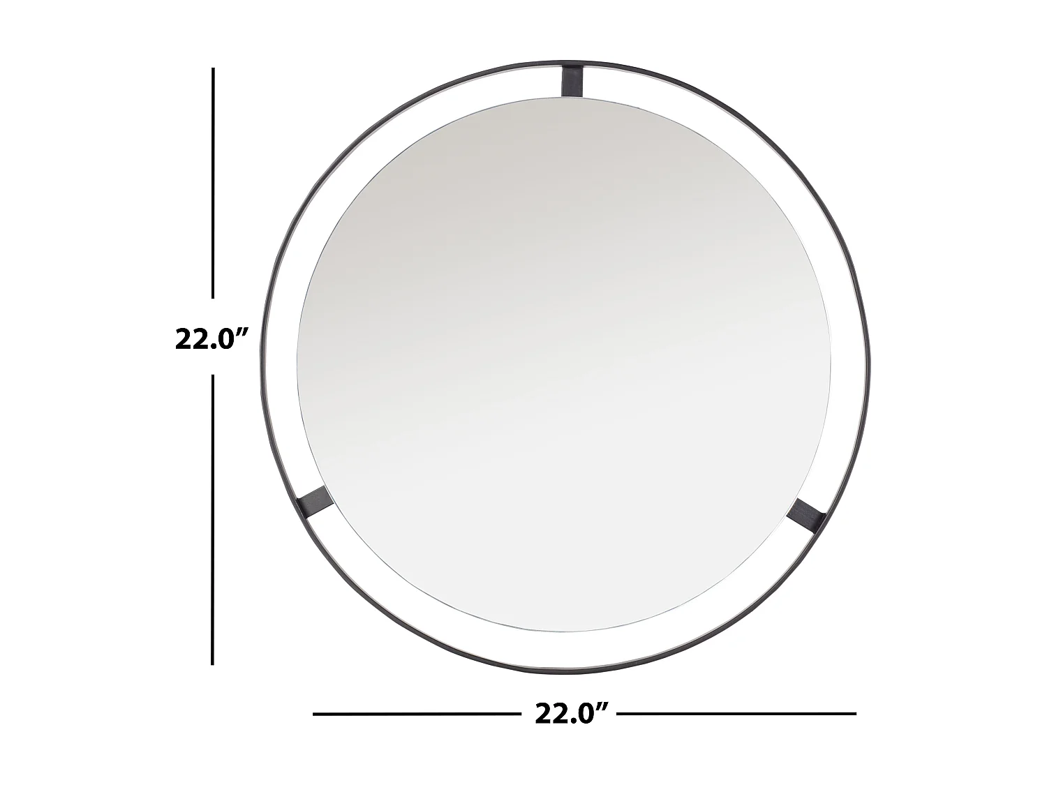 Miroir Noir mat 63.5 X 60.96 X 10.16 cm - Flonnie