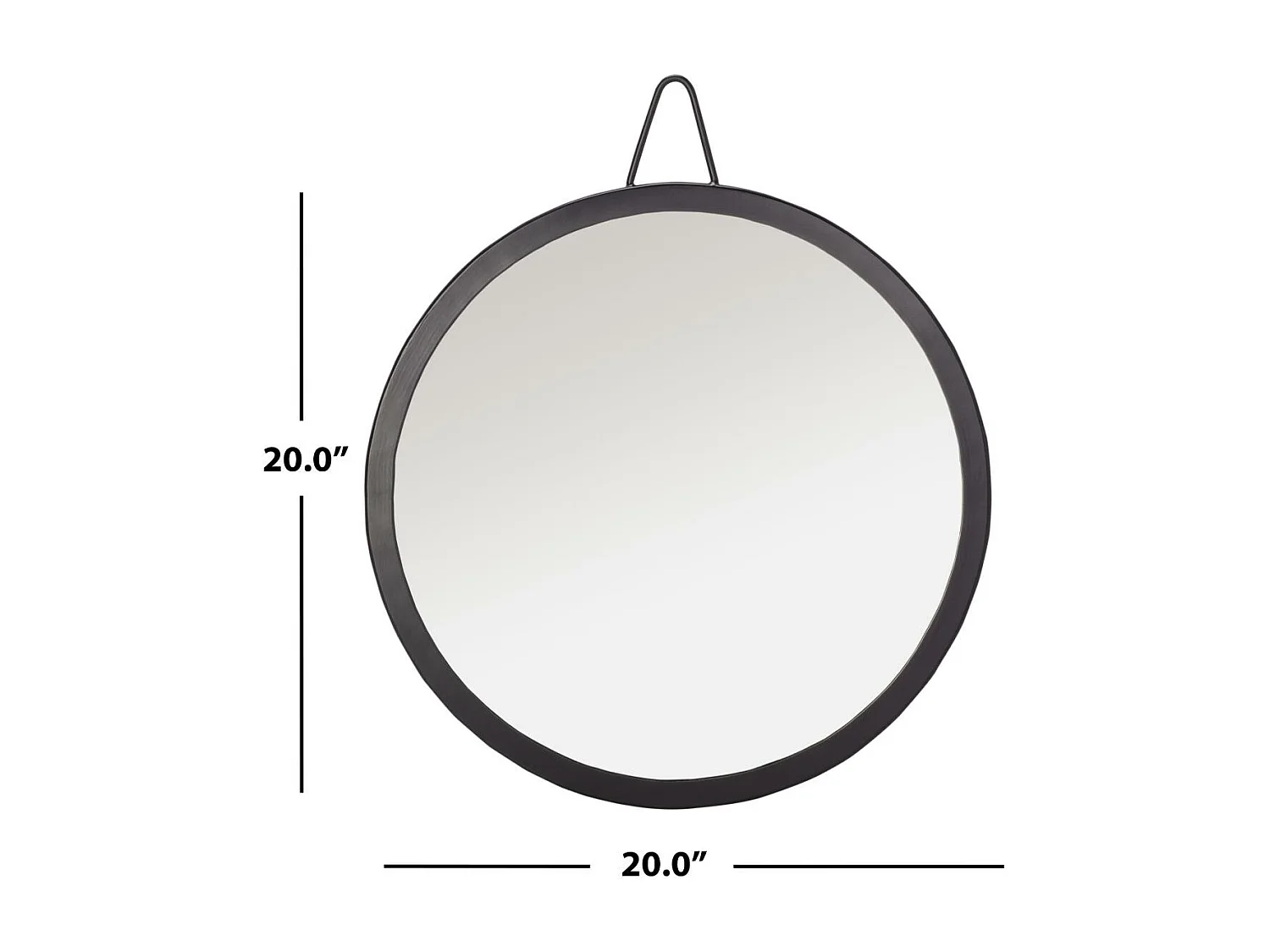Miroir Noir mat 63.5 X 60.96 X 10.16 cm - Flonnie