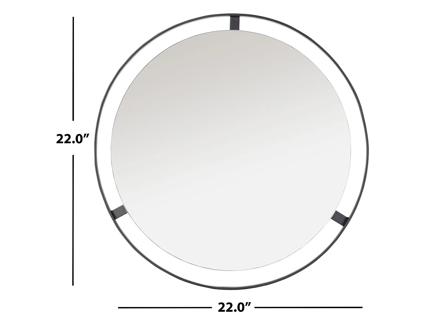 Miroir Noir mat 63.5 X 60.96 X 10.16 cm - Flonnie