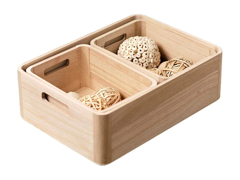 Set de trois panières en bois