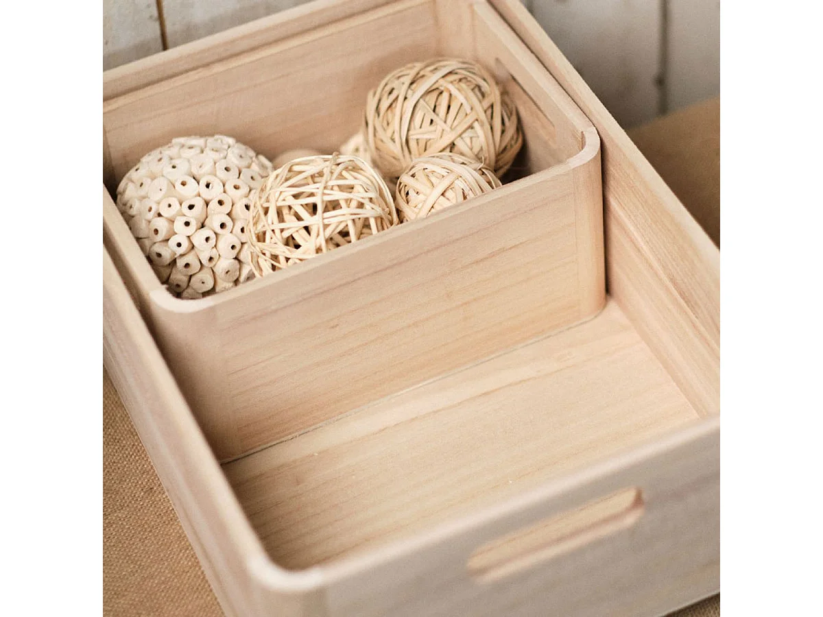 Set de trois panières en bois