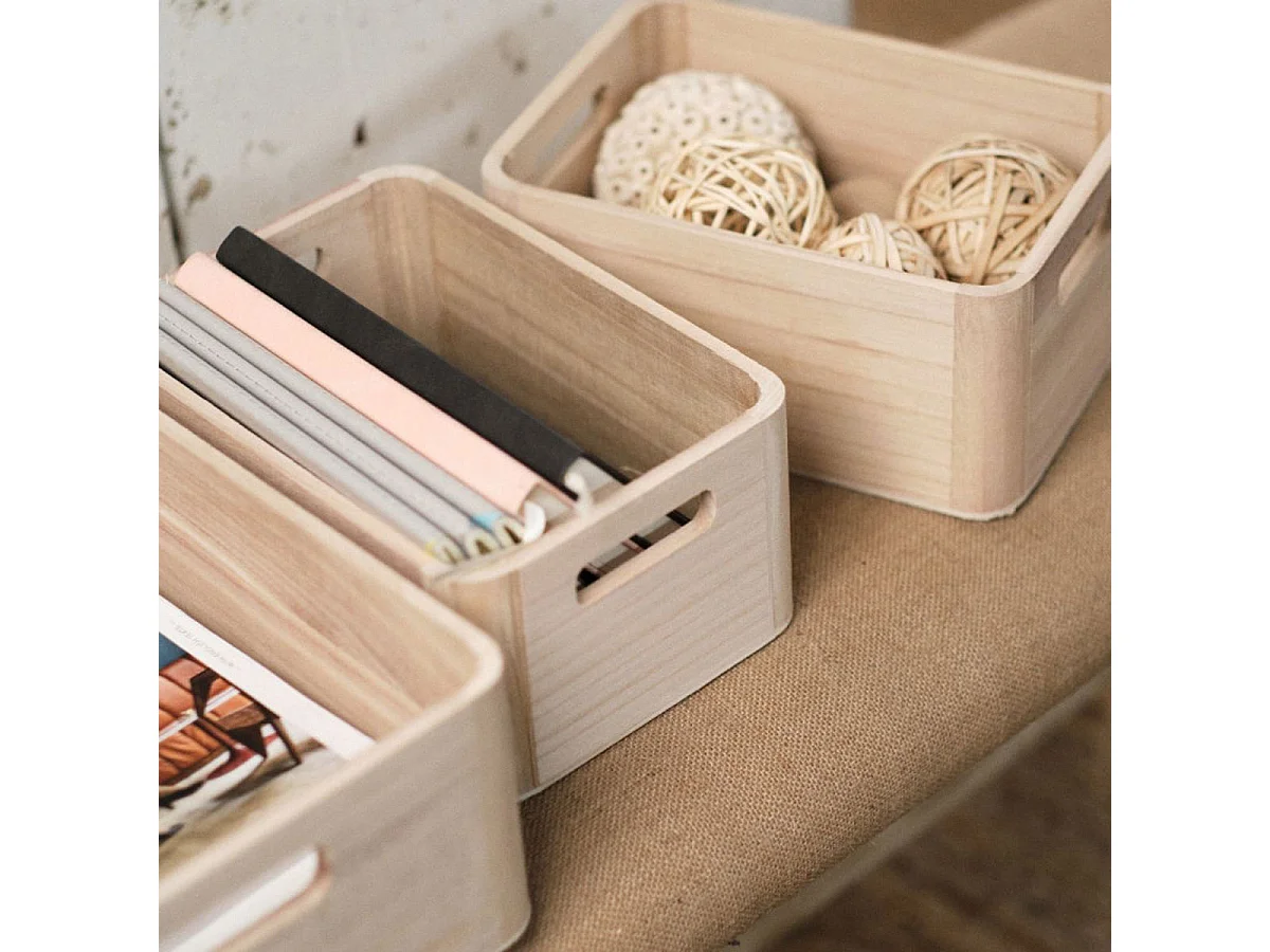 Set de trois panières en bois