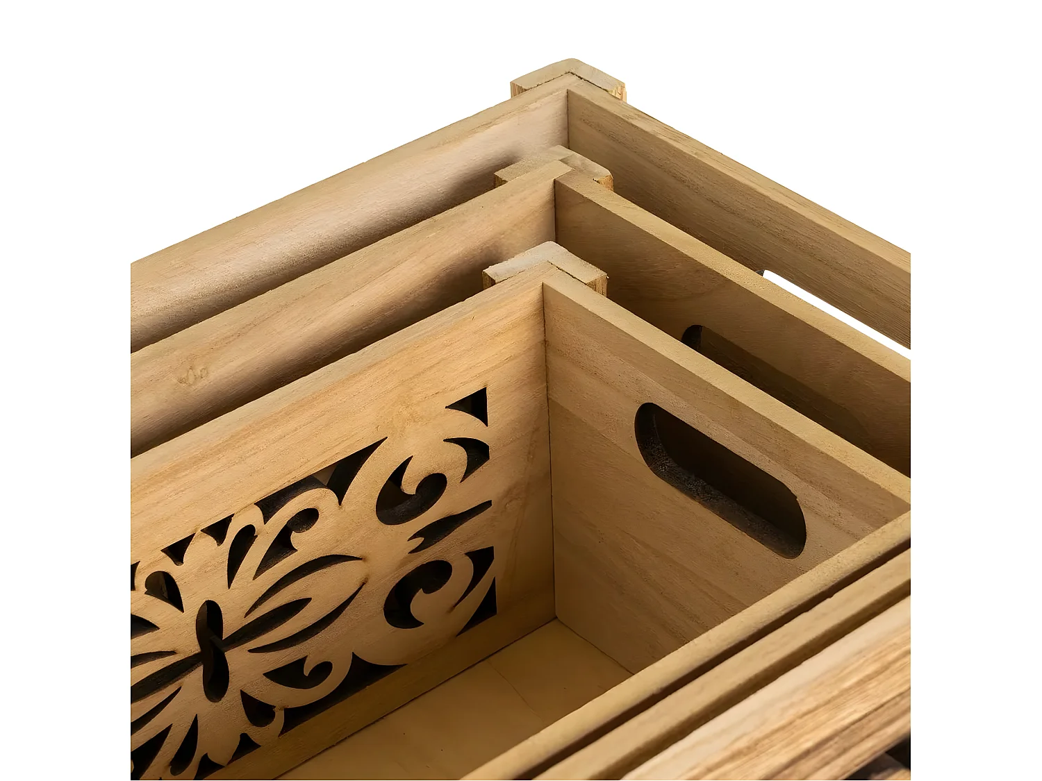 Lot de 3 boites de rangement en bois