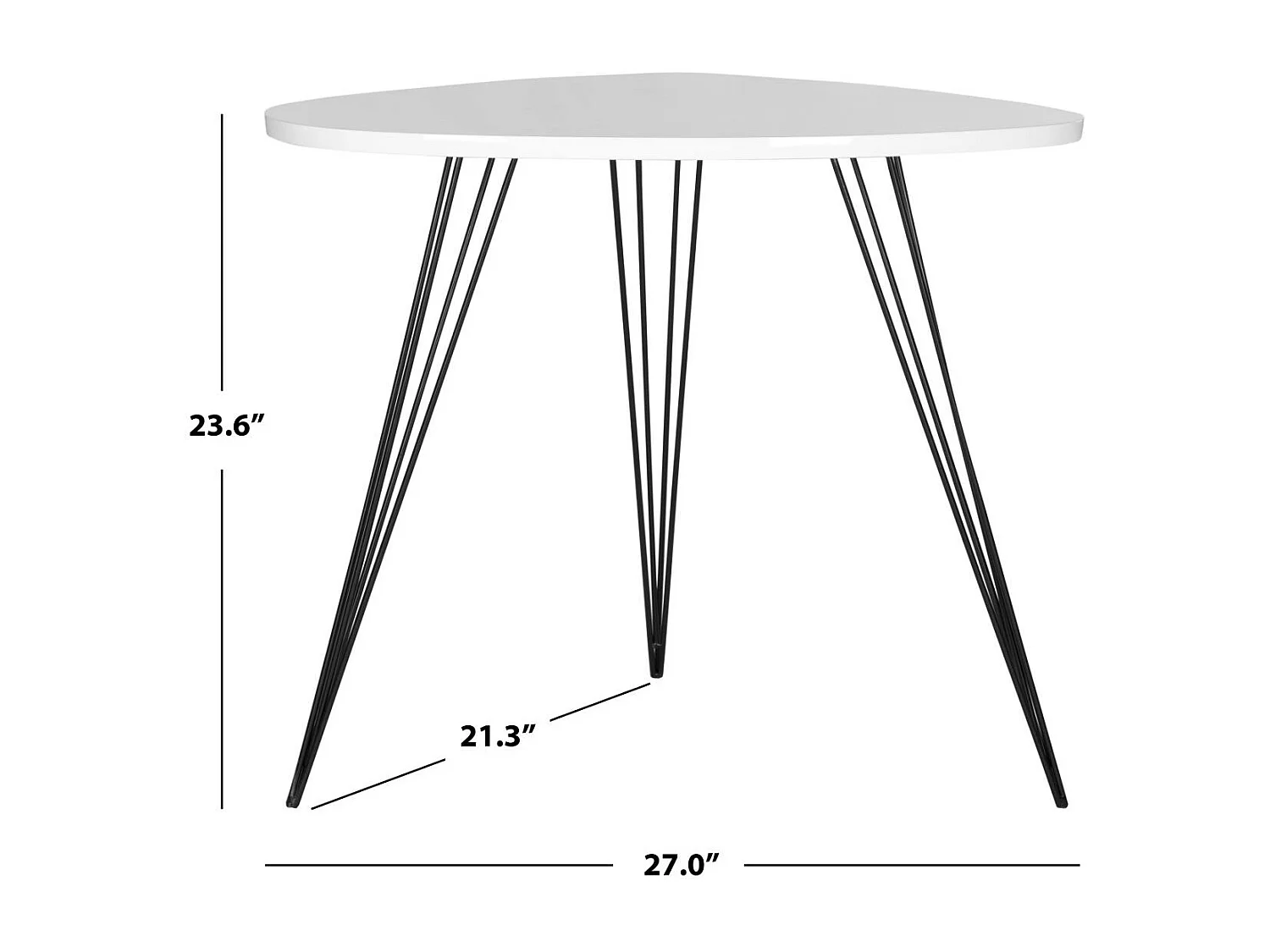 Table d'appoint Blanc & Noir 54 X 69 X 59.94 cm - Greta