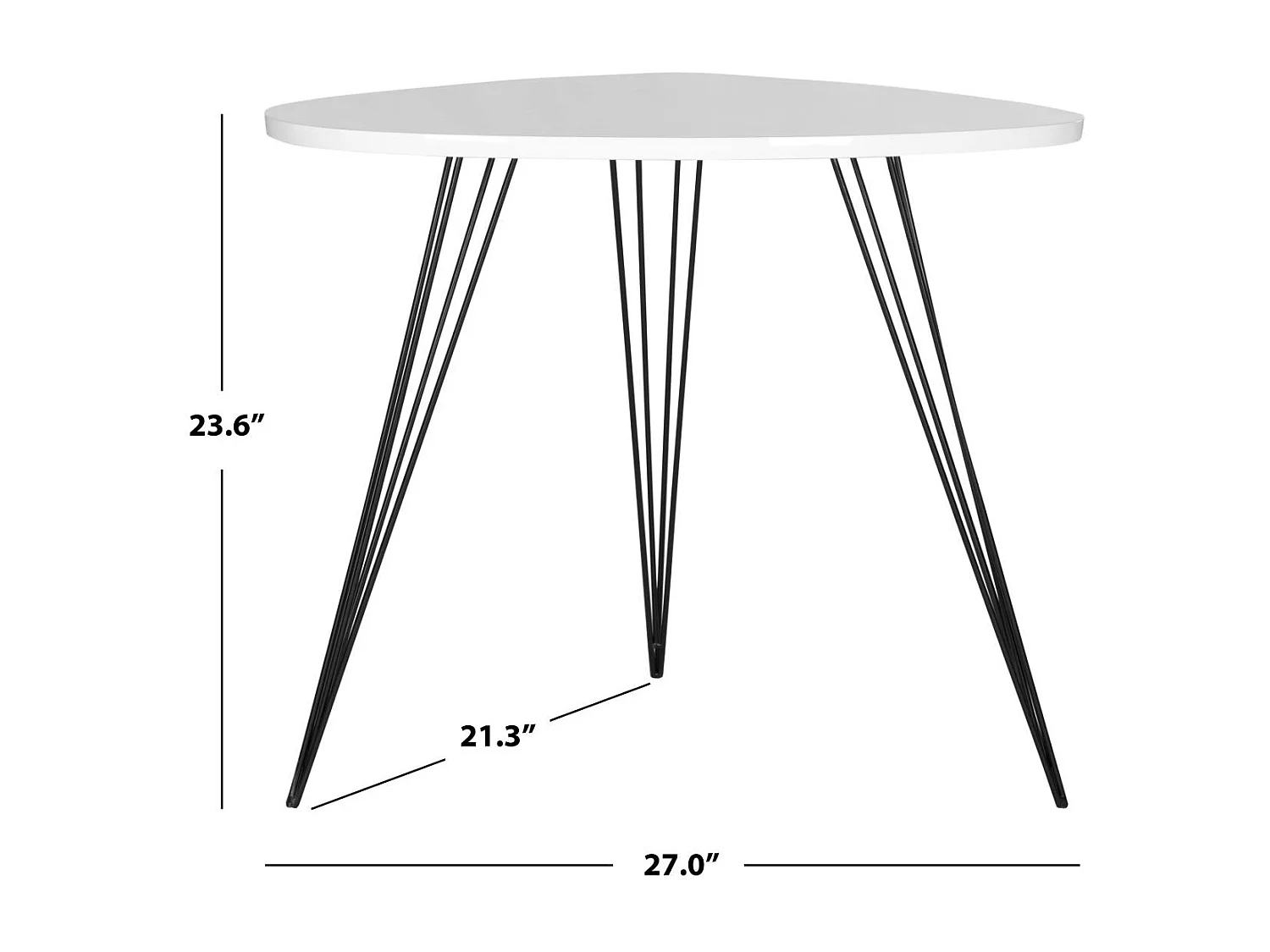 Table d'appoint Blanc & Noir 54 X 69 X 59.94 cm - Greta