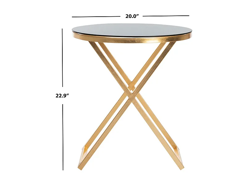 Table d'appoint Or et noir 51 X 51 X 58.16 cm - Milly