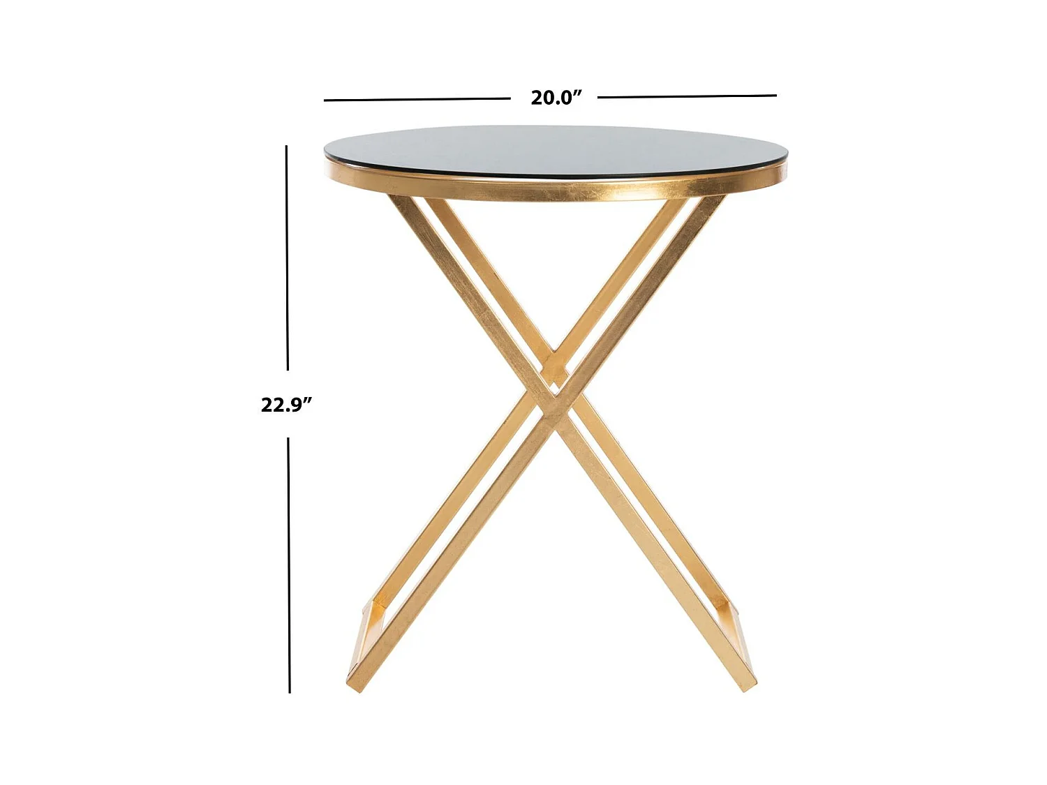 Table d'appoint Or et noir 51 X 51 X 58.16 cm - Milly