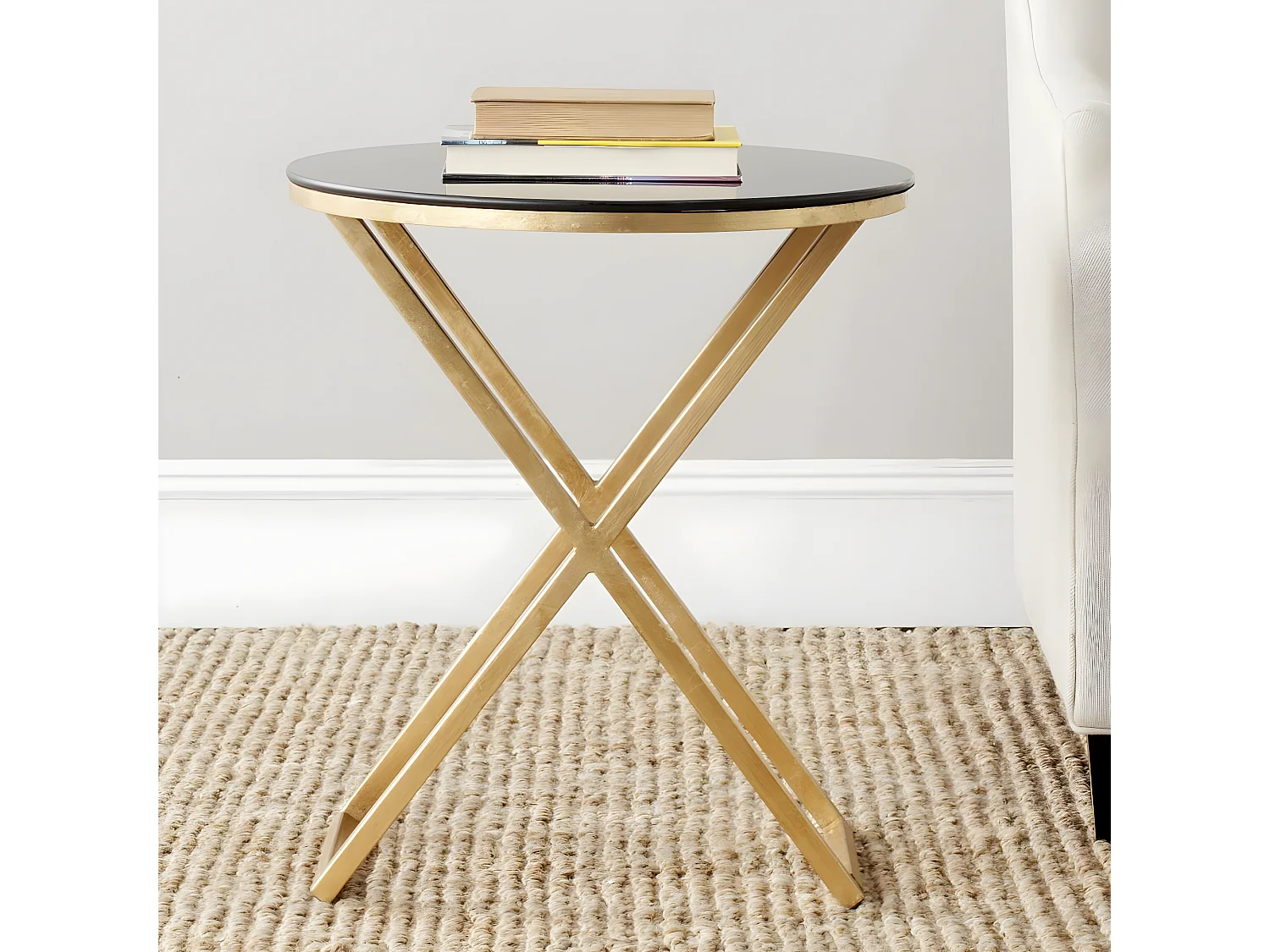 Table d'appoint Or et noir 51 X 51 X 58.16 cm - Milly