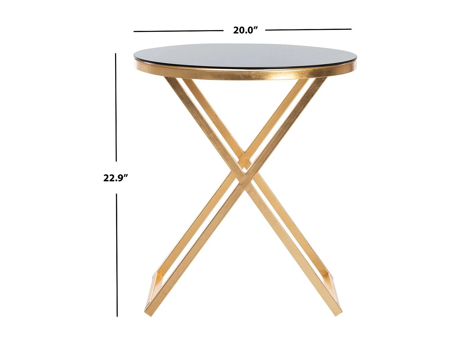 Table d'appoint Or et noir 51 X 51 X 58.16 cm - Milly