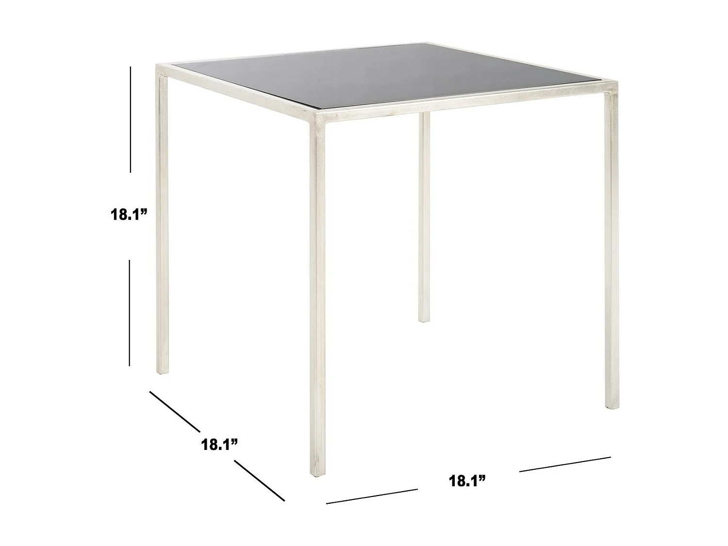 Table d'appoint Argent et noir 46 X 46 X 45.97 cm - Elberta