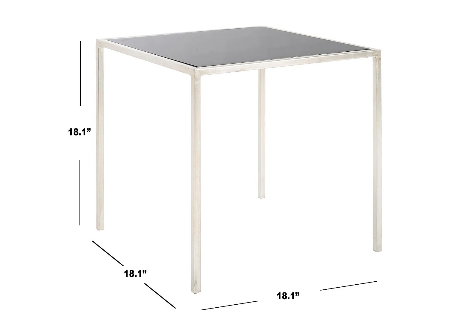 Table d'appoint Argent et noir 46 X 46 X 45.97 cm - Elberta