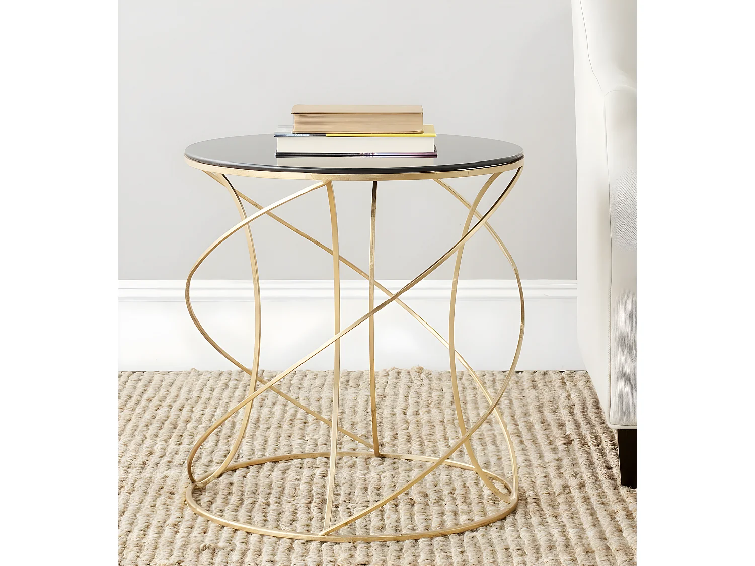 Table d'appoint Or et noir 51 X 51 X 53.84 cm - Lovey