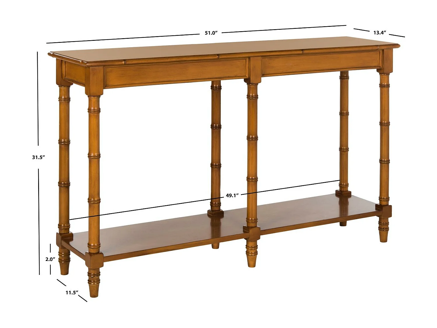 Table d'appoint Marron 130 X 34 X 80.01 cm - Freeda