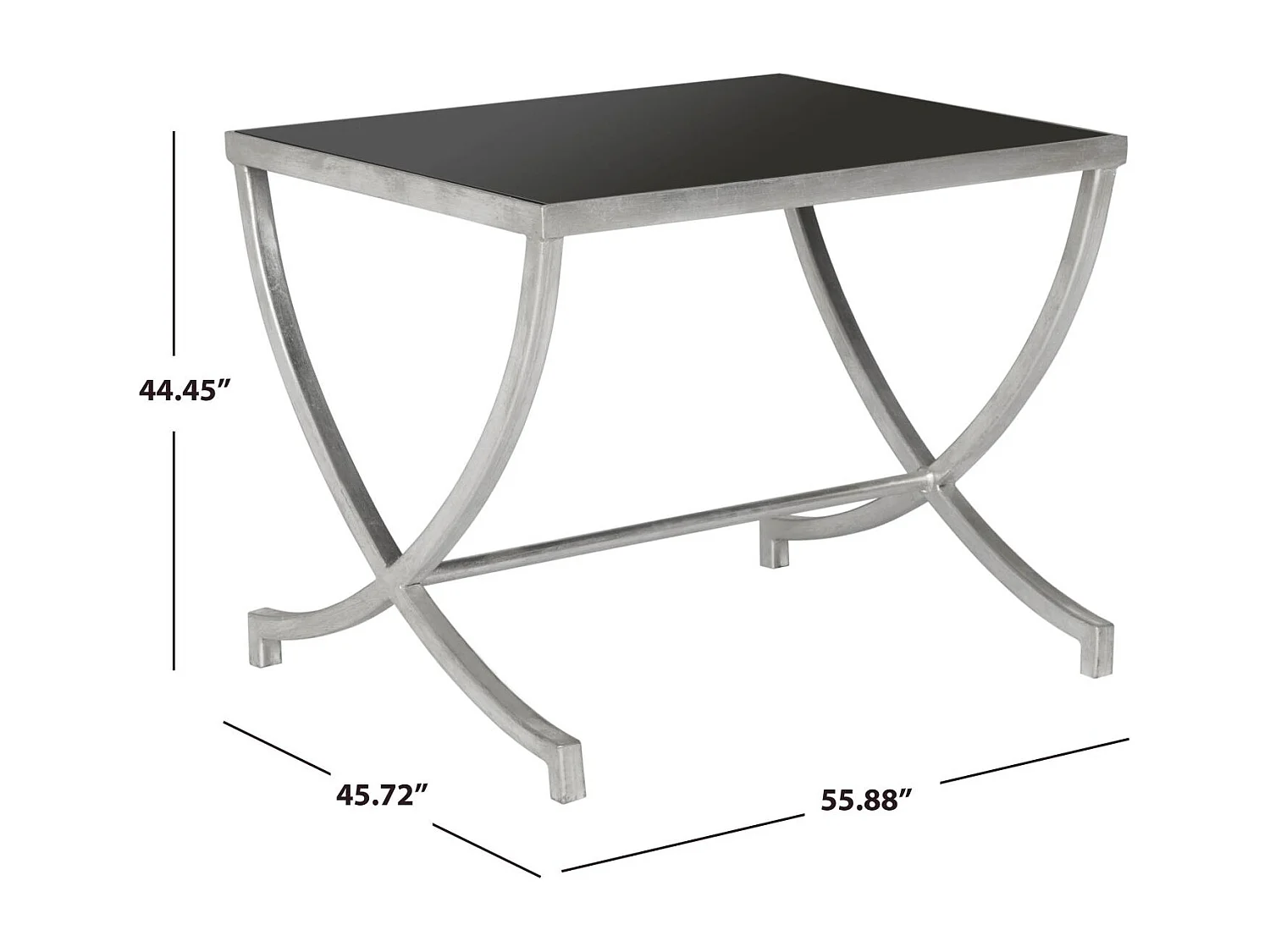 Table d'appoint Argent et noir 55 X 45 X 44.45 cm - Mattye