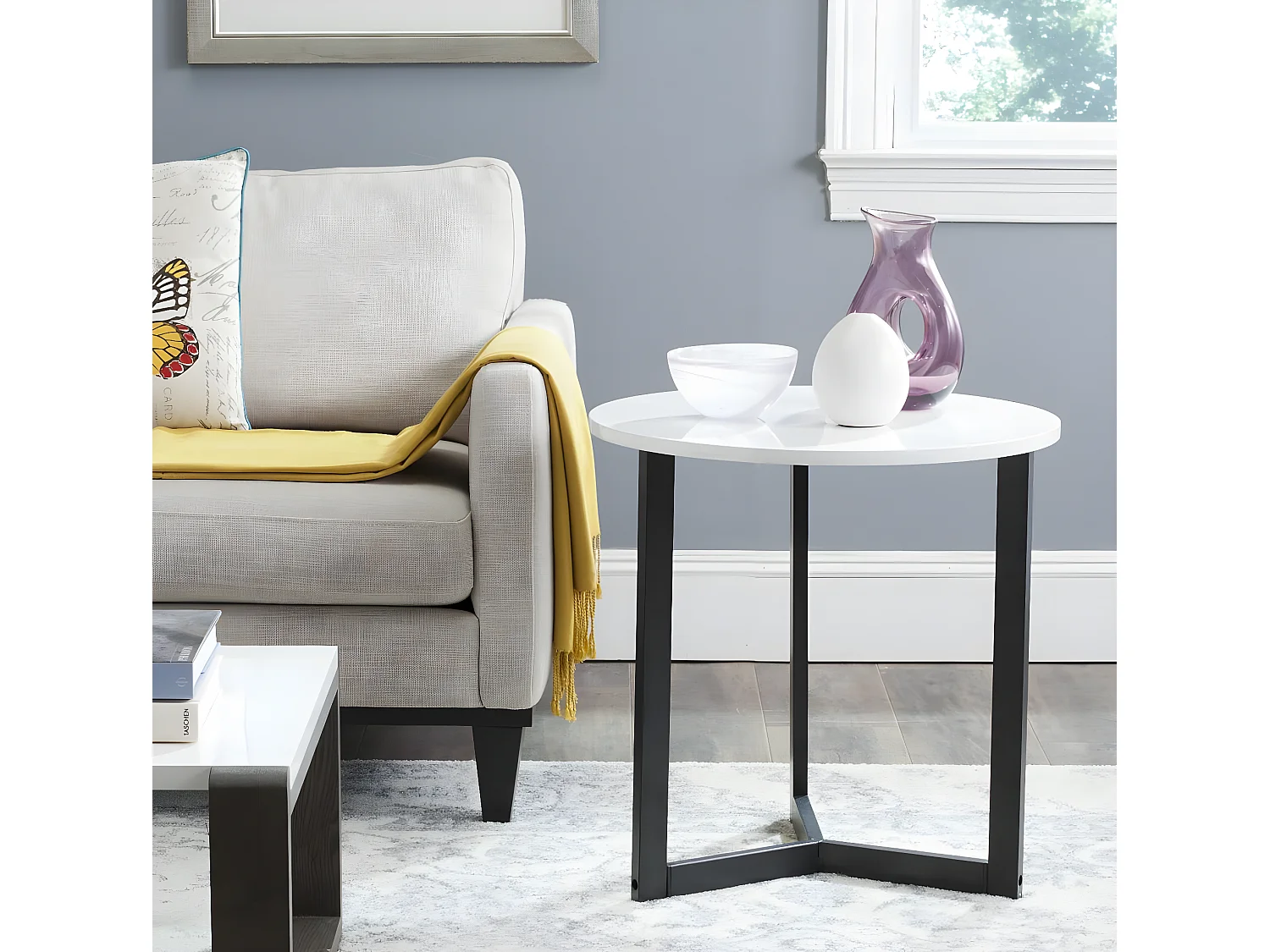 Table d'appoint Blanc & Noir 58 X 58 X 57.91 cm - Genoveva