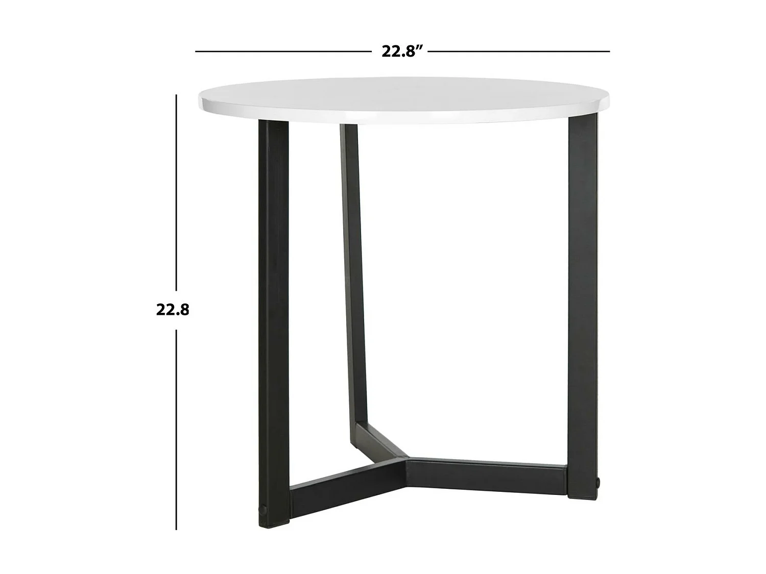 Table d'appoint Blanc & Noir 58 X 58 X 57.91 cm - Genoveva