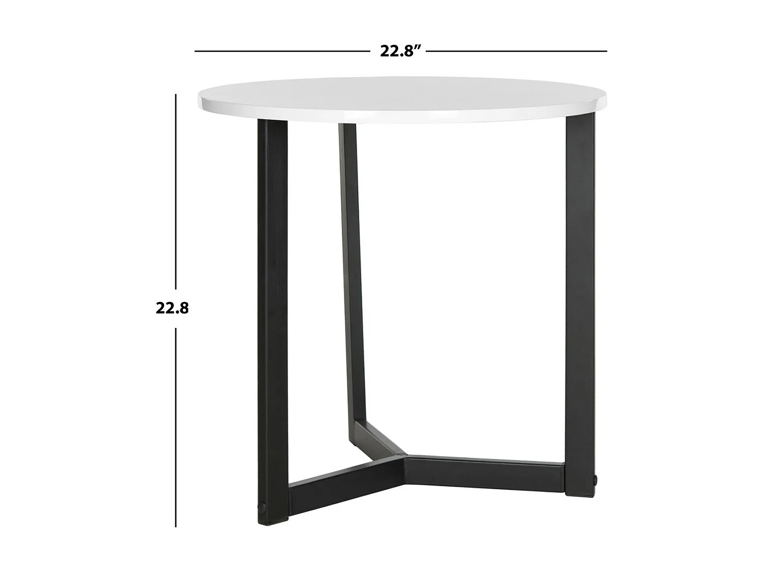 Table d'appoint Blanc & Noir 58 X 58 X 57.91 cm - Genoveva