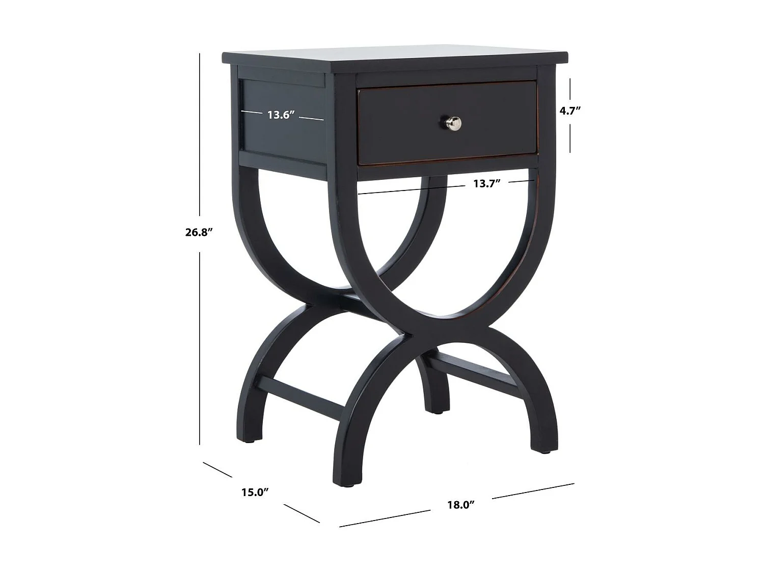 Table d'appoint Noir 38 X 46 X 67.94 cm - Orma
