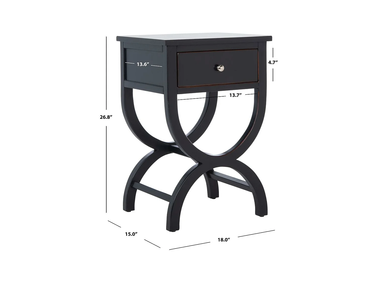 Table d'appoint Noir 38 X 46 X 67.94 cm - Orma