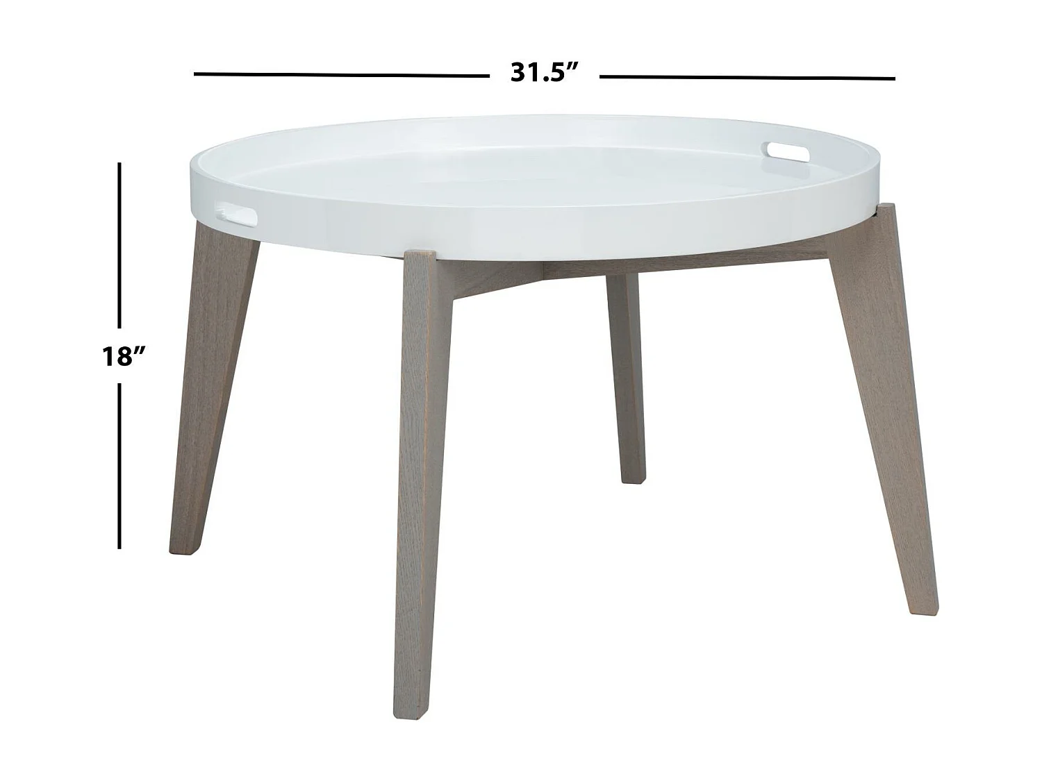 Table d'appoint Blanc & Gris 71 X 71 X 45.72 cm - Leonor