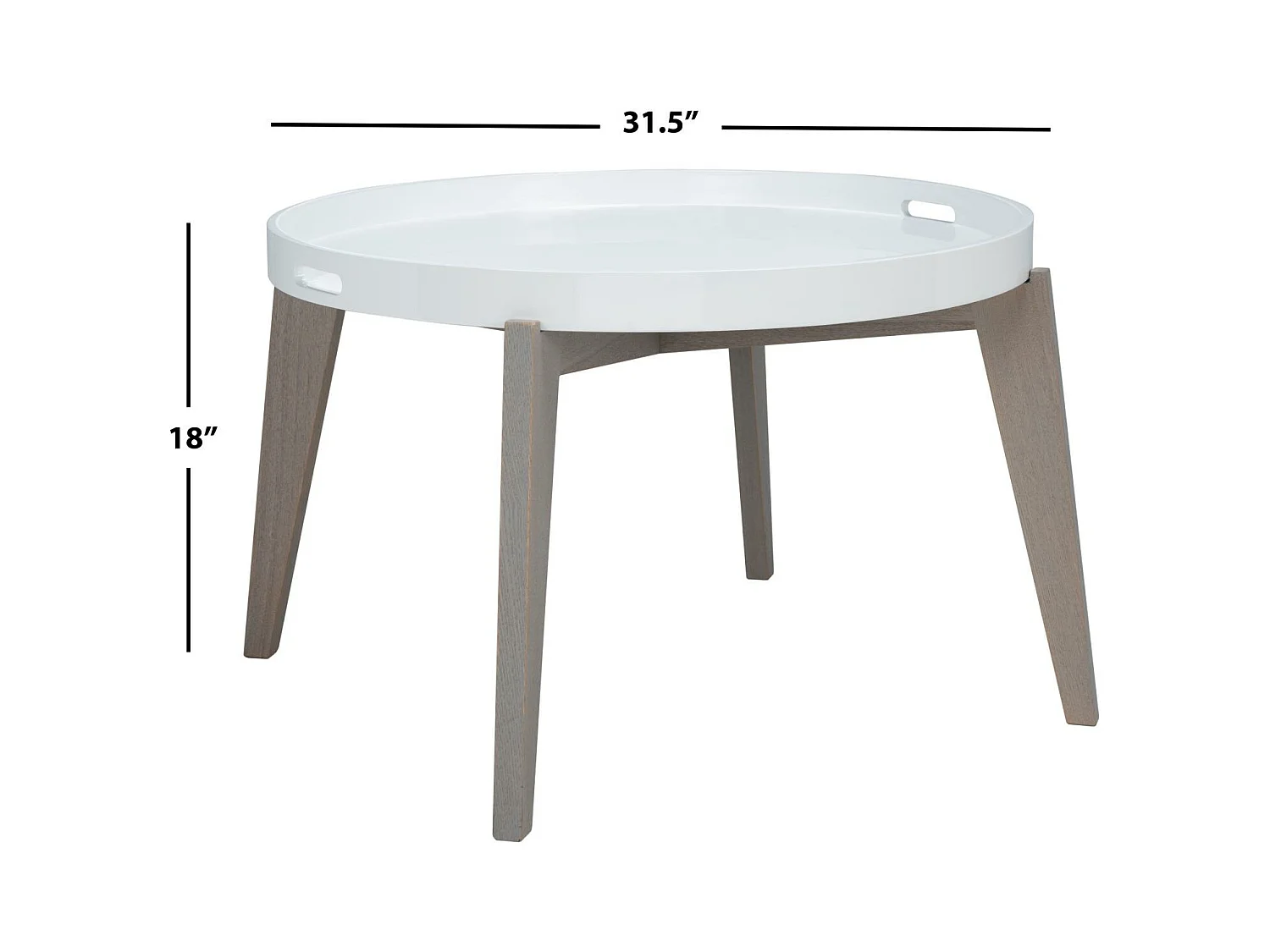 Table d'appoint Blanc & Gris 71 X 71 X 45.72 cm - Leonor