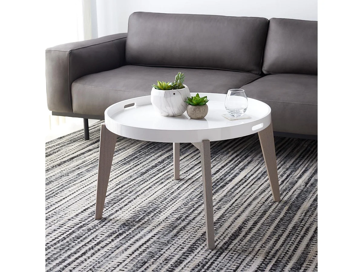 Table d'appoint Blanc & Gris 71 X 71 X 45.72 cm - Leonor