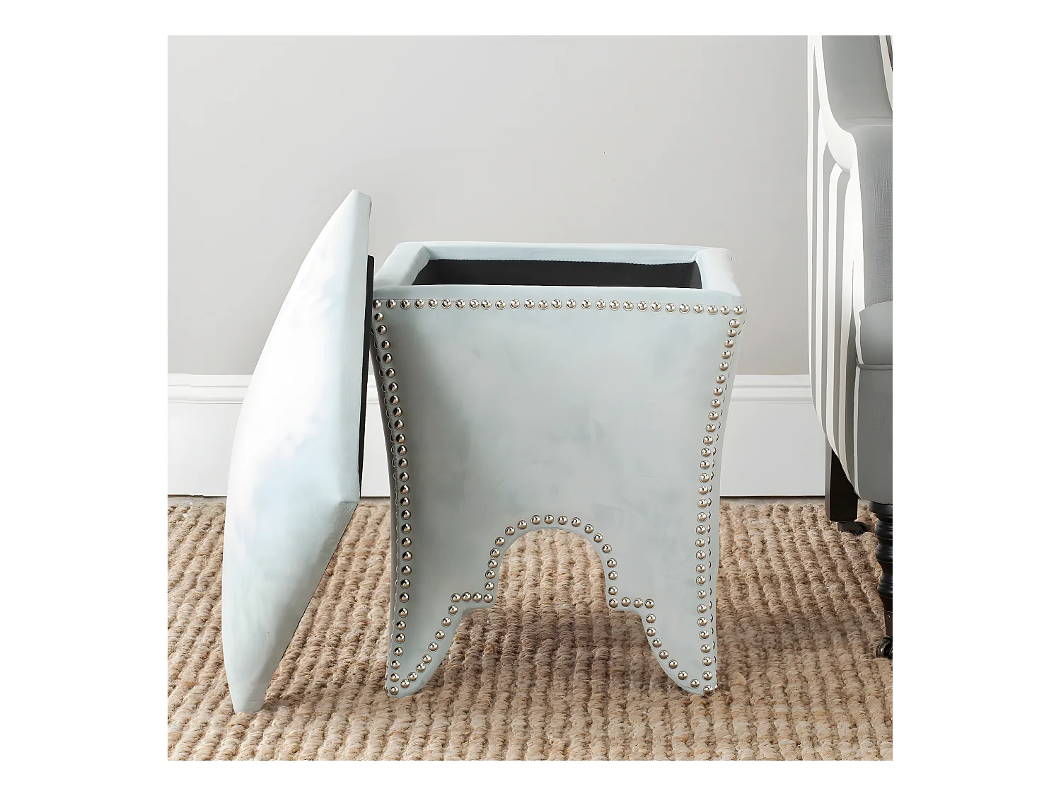 Banc & Ottomane Sauge argentée 41 X 41 X 53.59 cm - Paulette