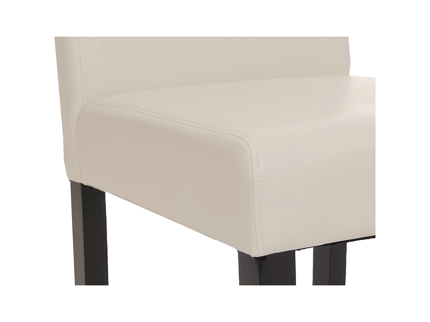 Eetkamerstoel Littau kunstleer, set van 2,  kunstleer, wit, donkere poten