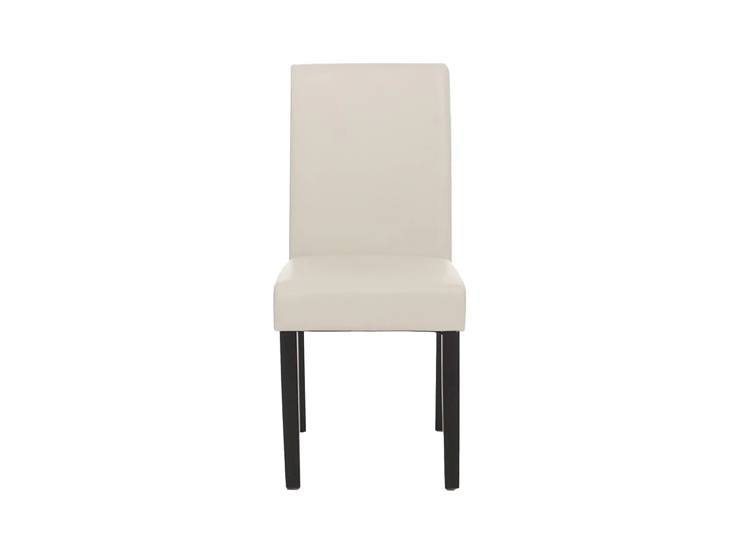 Eetkamerstoel Littau kunstleer, set van 2,  kunstleer, wit, donkere poten