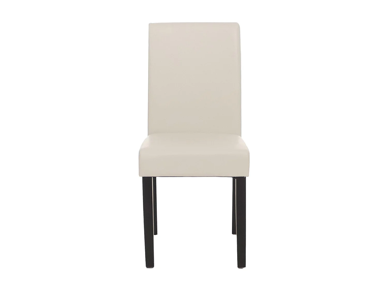 Chaise de salle à manger Littau similicuir (lot de 2),  simili-cuir, blanc, pieds foncés