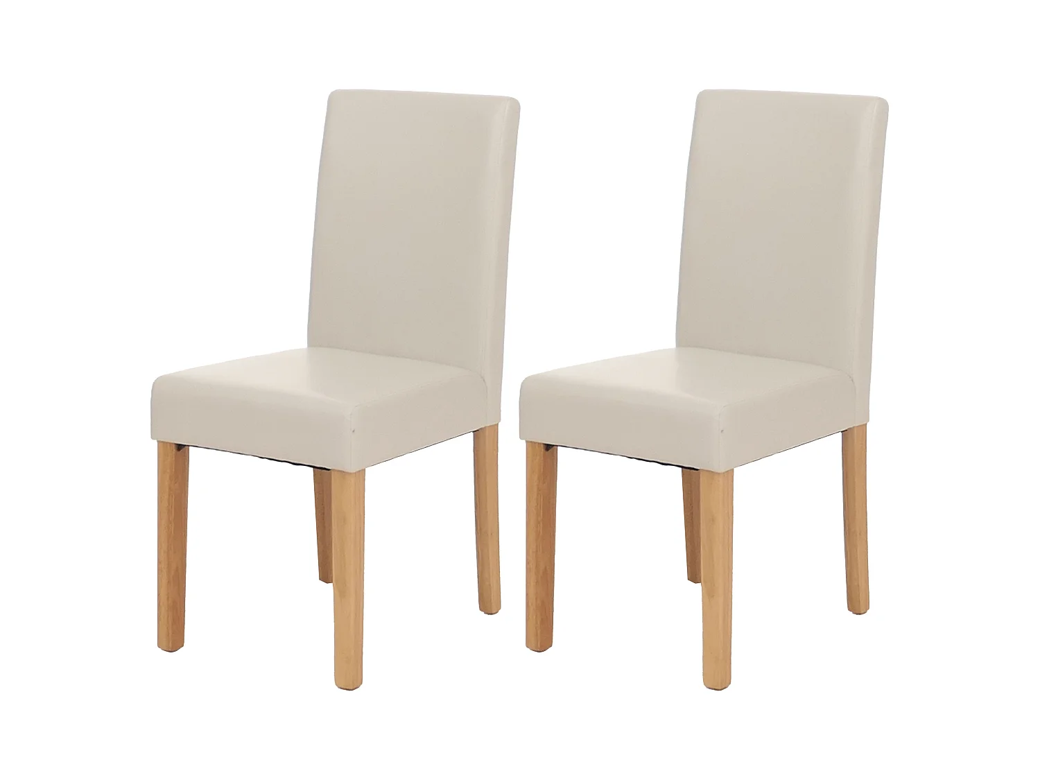 Chaise de salle à manger Littau similicuir (lot de 2),  simili-cuir, blanc, pieds clairs