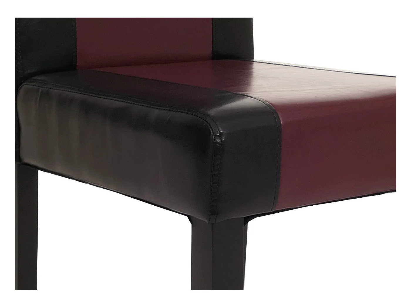 Esszimmerstuhl Littau Kunstleder 2er-Set, Kunstleder, schwarz-rot, dunkle Beine
