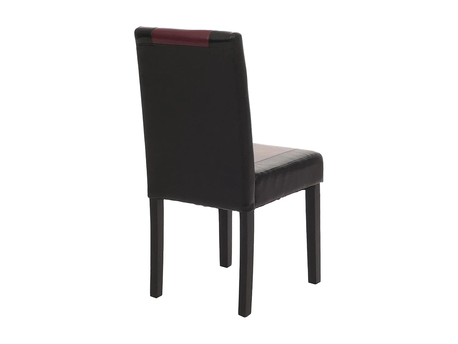 Chaise de salle à manger Littau similicuir (lot de 2),  simili-cuir, noir/rouge, pieds foncés