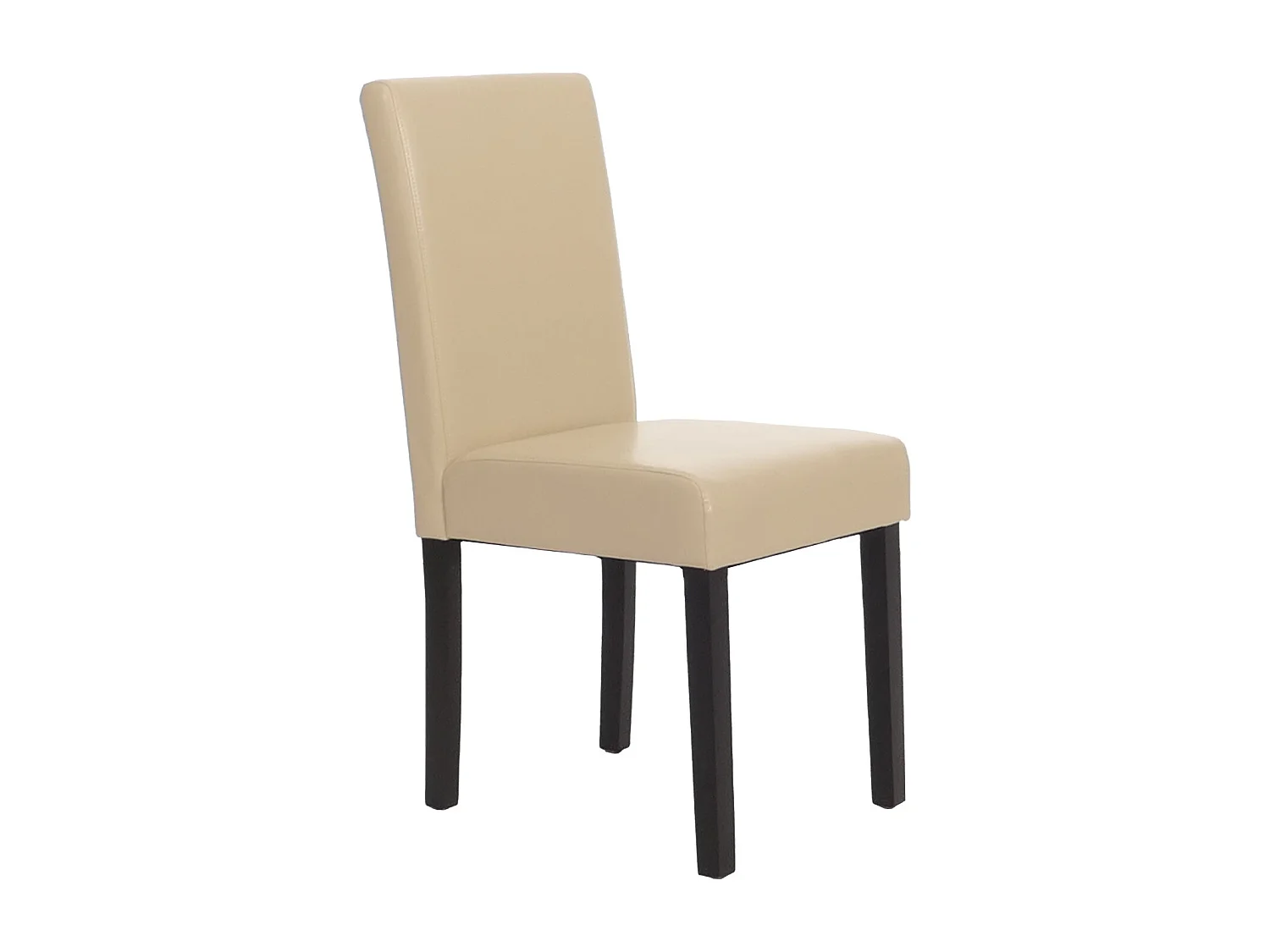 Chaise de salle à manger Littau similicuir (lot de 2),  simili-cuir, crème, pieds foncés