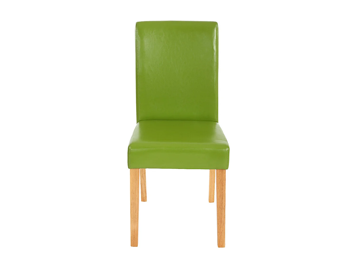 Chaise de salle à manger Littau similicuir (lot de 2),  simili-cuir, vert, pieds clairs