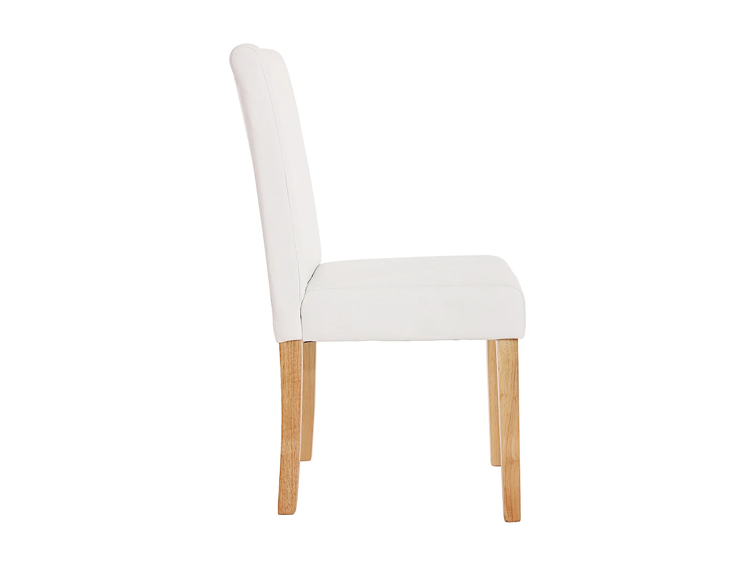 Chaise de salle à manger Littau similicuir (lot de 2),  simili-cuir, blanc mat, pieds clairs