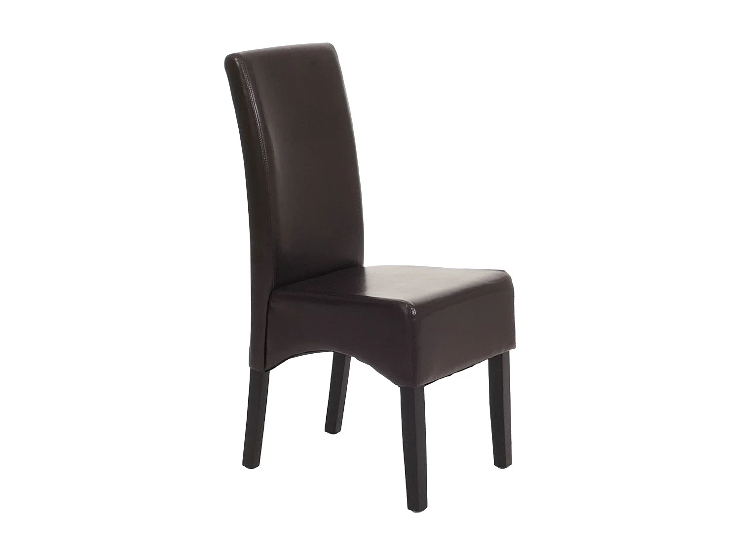 Chaise de salle à manger Littau similicuir (lot de 2),  simili-cuir, marron, pieds foncés