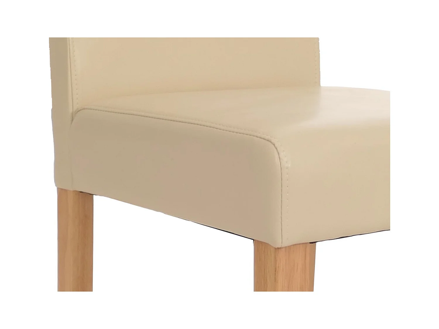 Esszimmerstuhl Littau Kunstleder 2er-Set, Kunstleder, creme, helle Beine