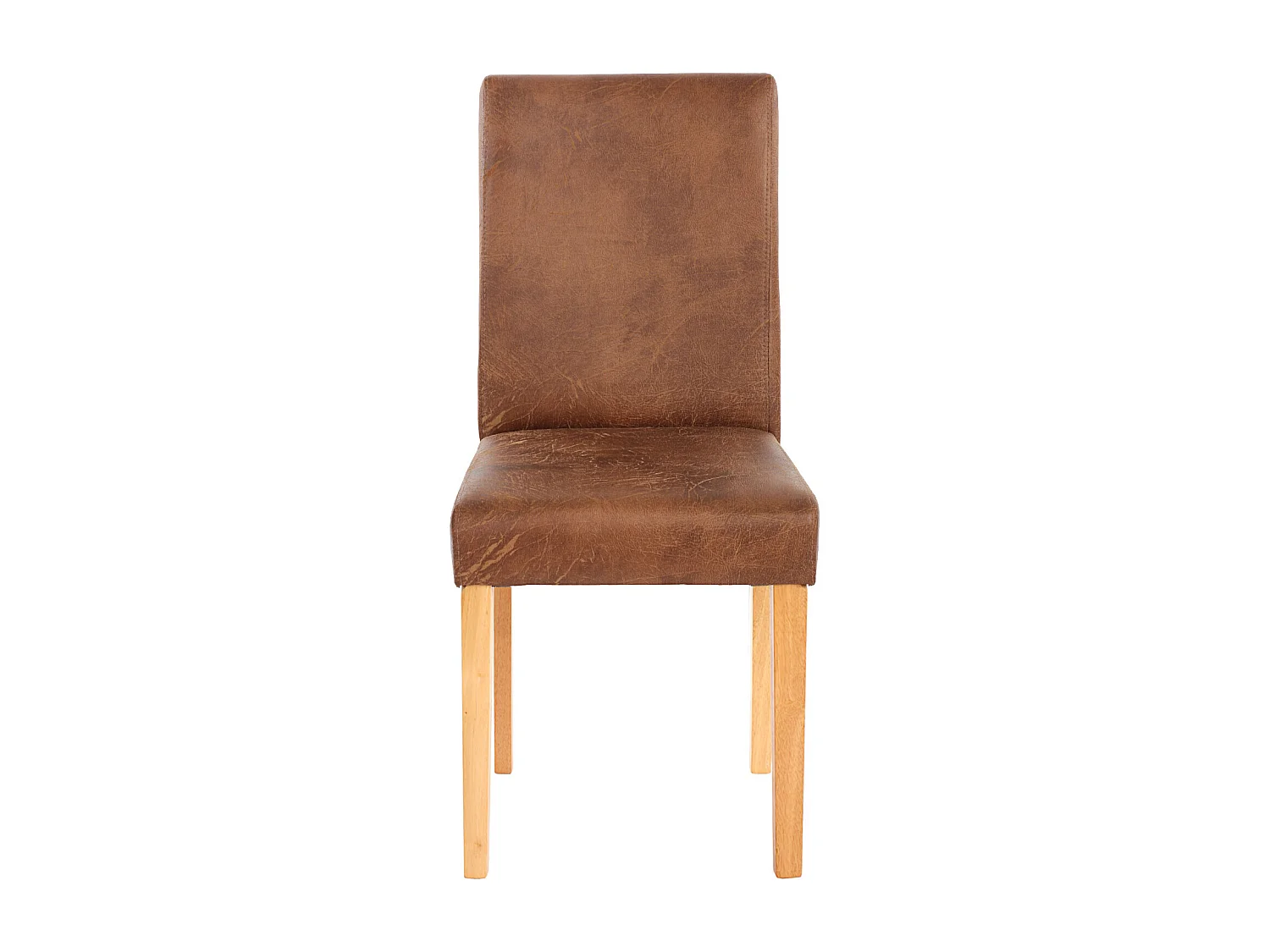 Silla de comedor Littau piel sintética lote de 2,  textil, imitación de ante, patas claras