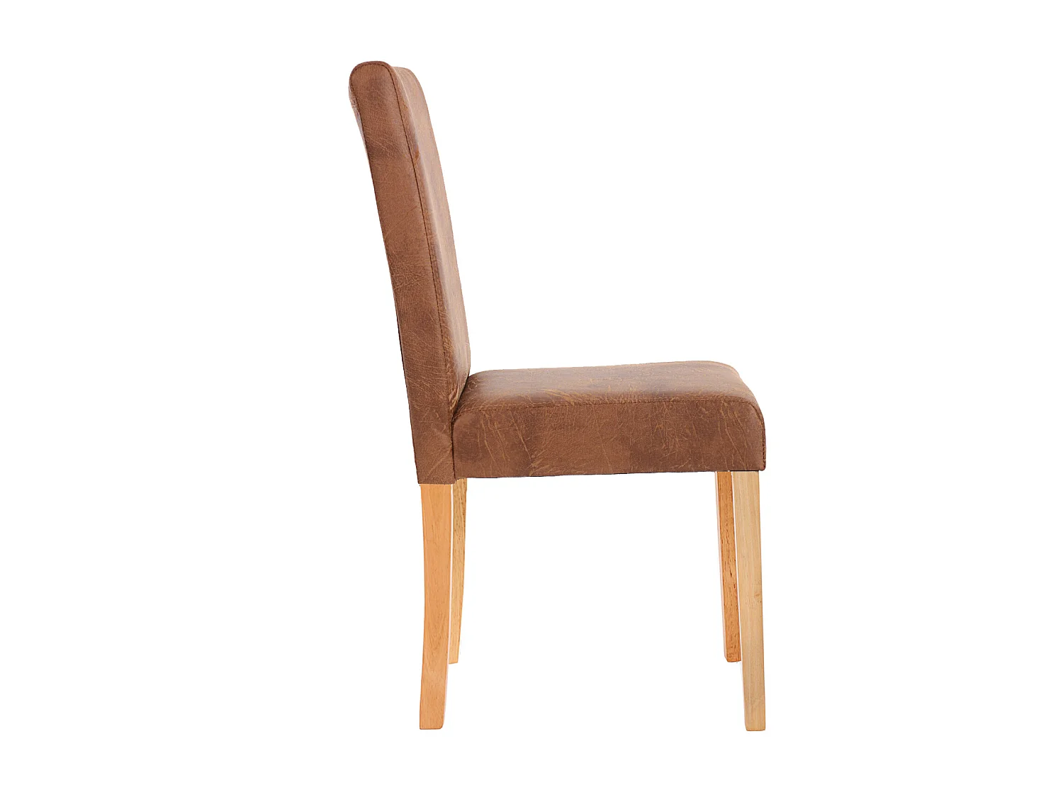 Silla de comedor Littau piel sintética lote de 2,  textil, imitación de ante, patas claras