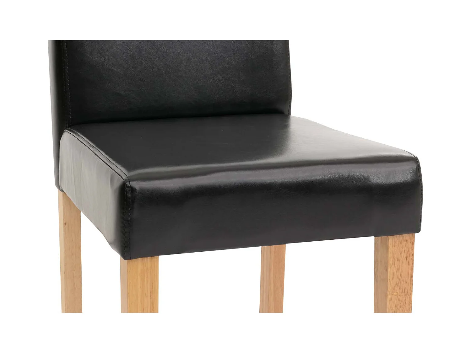 Chaise de salle à manger Littau similicuir (lot de 2),  simili-cuir, noir, pieds clairs