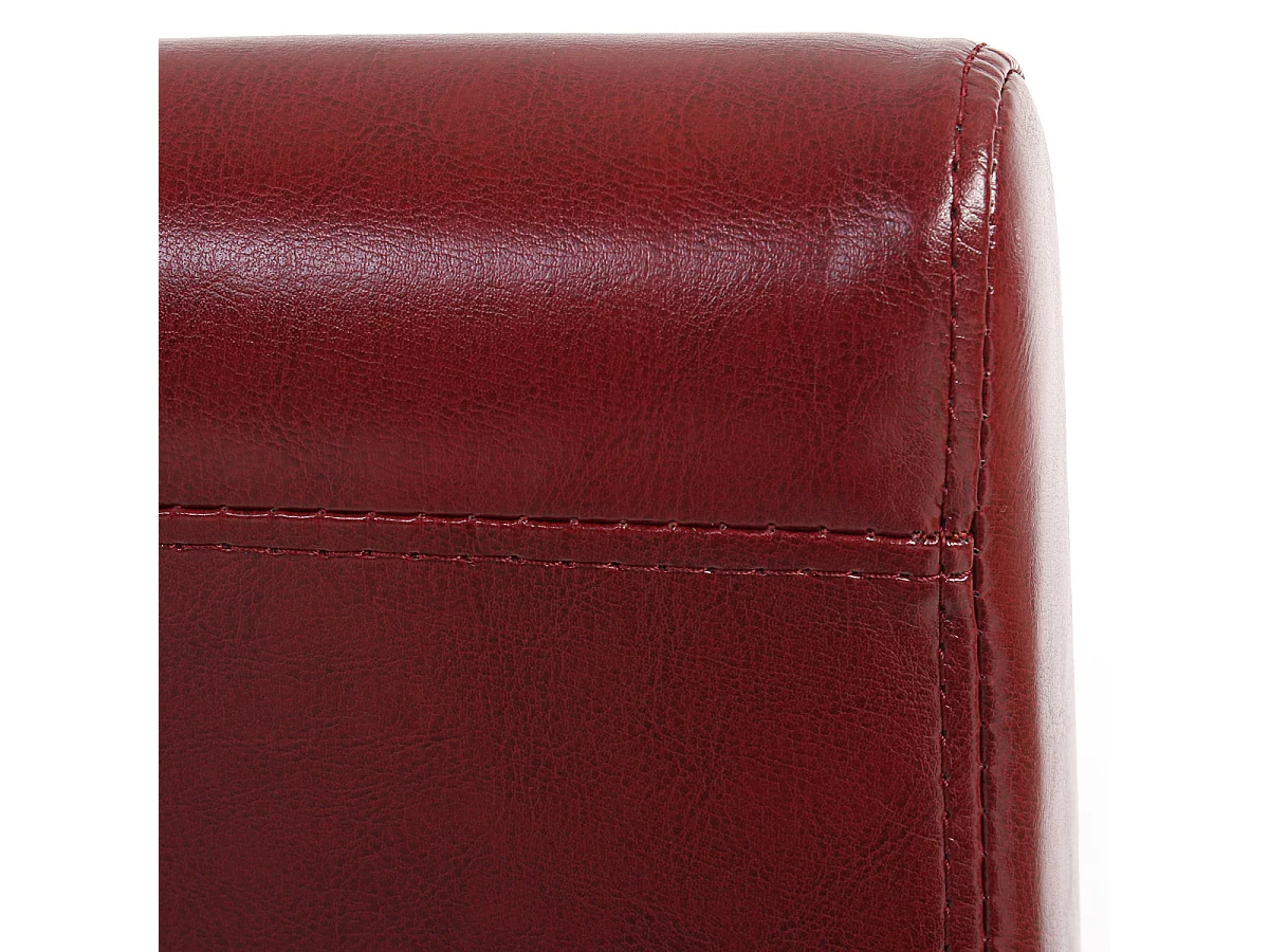 Chaise de salle à manger Littau similicuir (lot de 2),  simili-cuir, brun rouge, pieds clairs