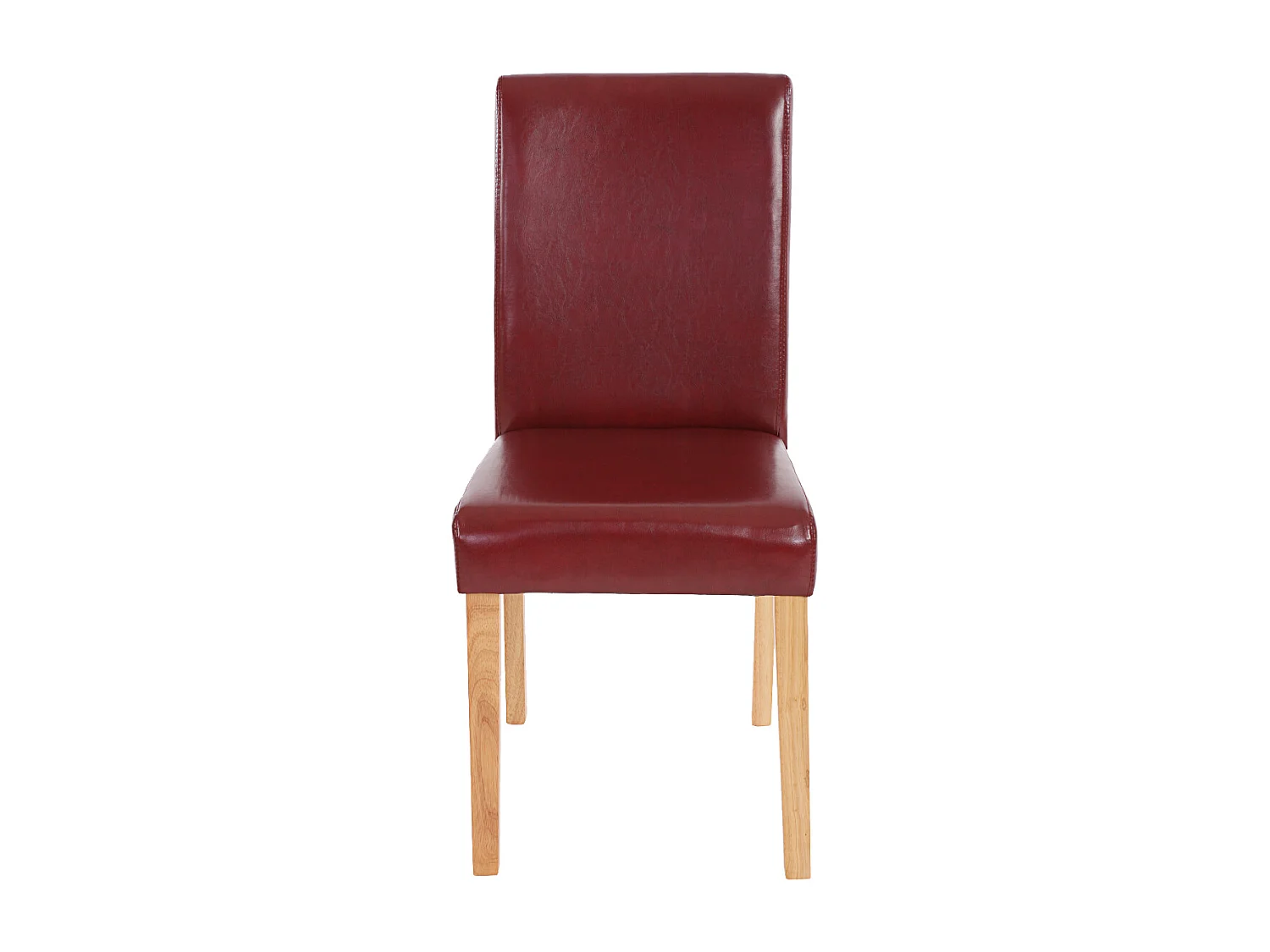 Chaise de salle à manger Littau similicuir (lot de 2),  simili-cuir, brun rouge, pieds clairs