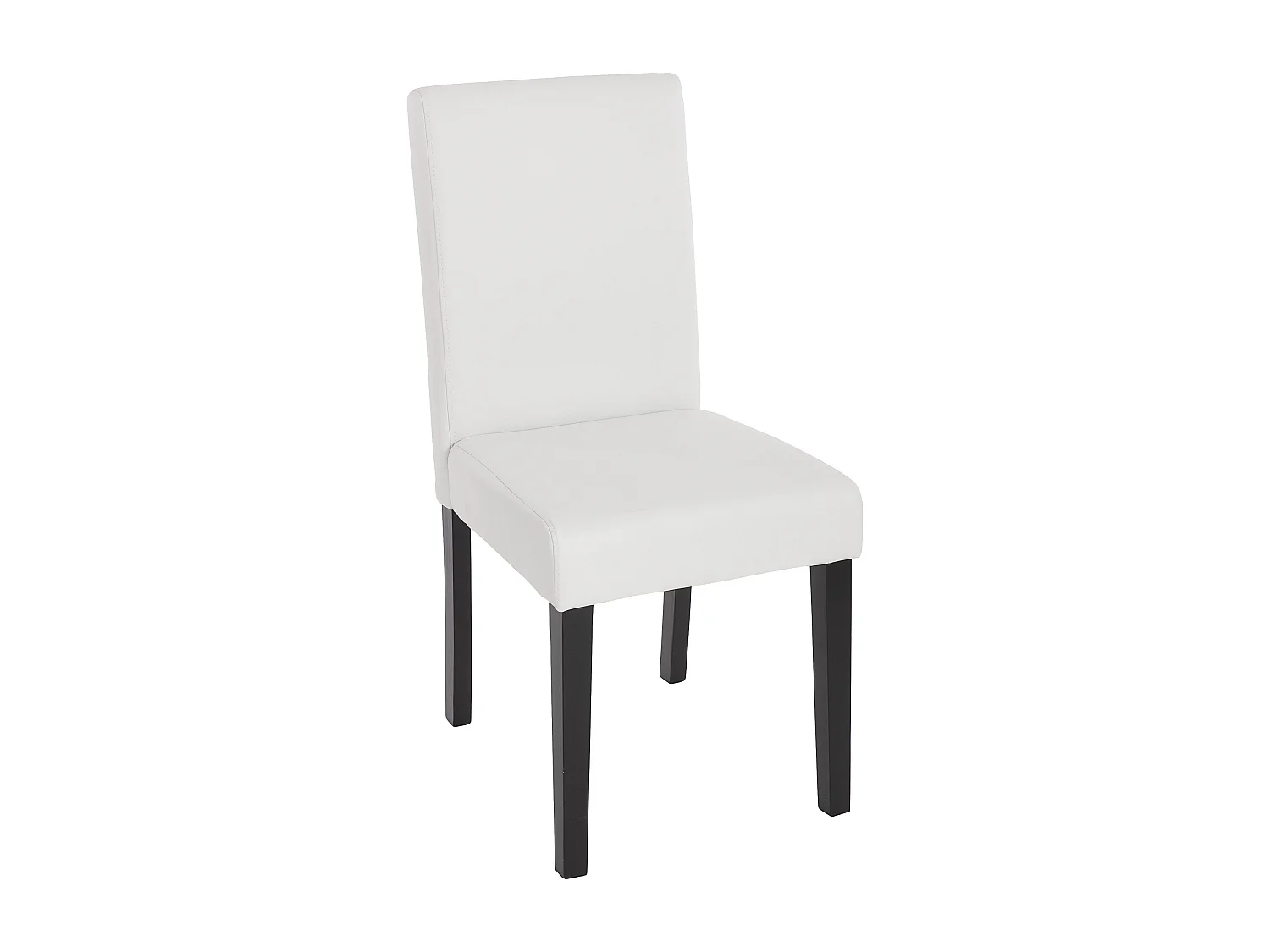 Chaise de salle à manger Littau similicuir (lot de 2),  simili-cuir, blanc mat, pieds foncés
