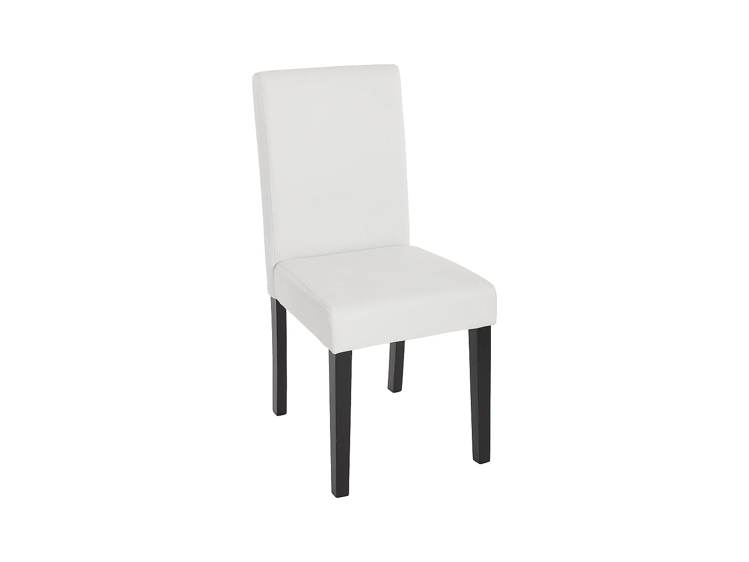 Eetkamerstoel Littau kunstleer, set van 2,  kunstleer, mat wit, donkere poten