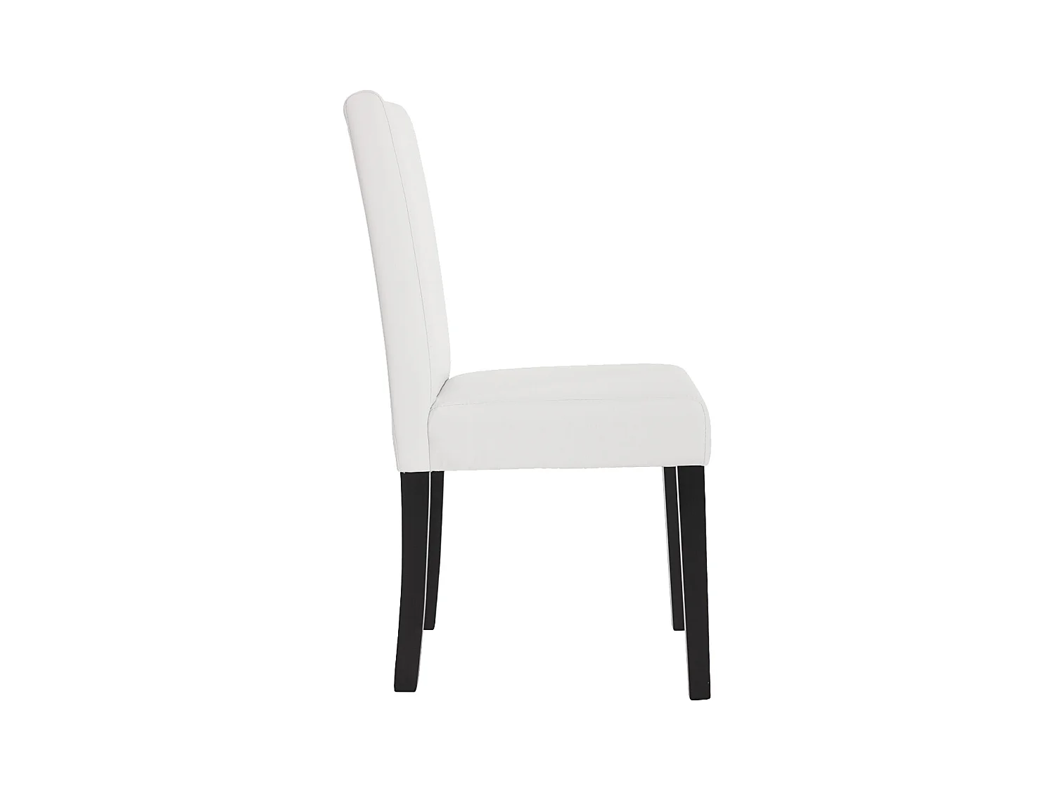 Eetkamerstoel Littau kunstleer, set van 2,  kunstleer, mat wit, donkere poten