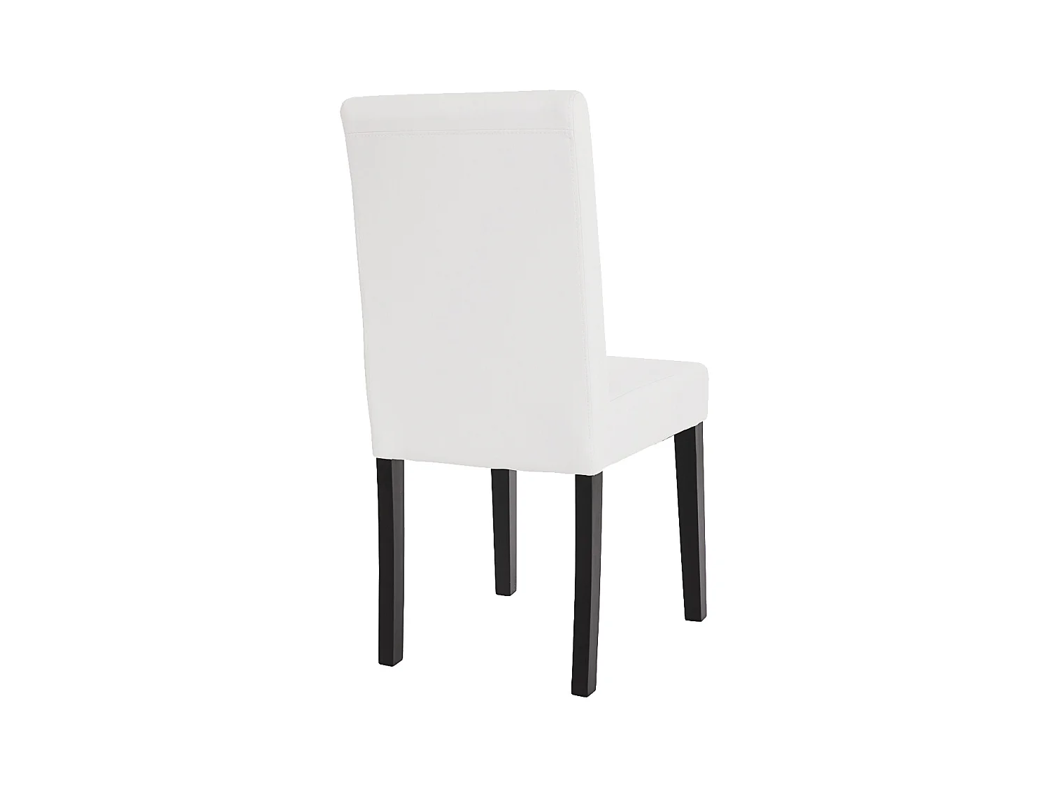 Eetkamerstoel Littau kunstleer, set van 2,  kunstleer, mat wit, donkere poten