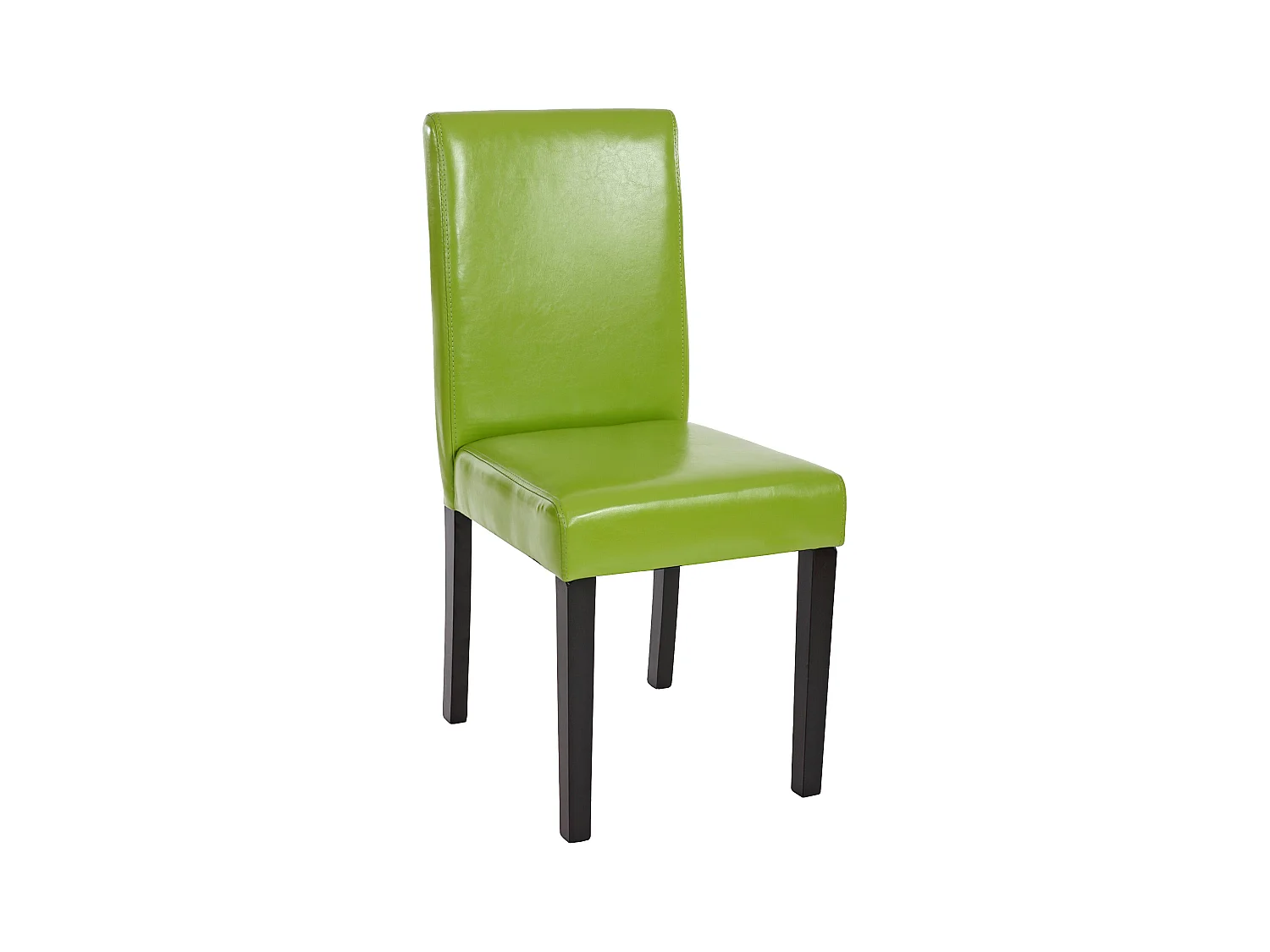 Eetkamerstoel Littau kunstleer, set van 2,  kunstleer, groen, donkere poten